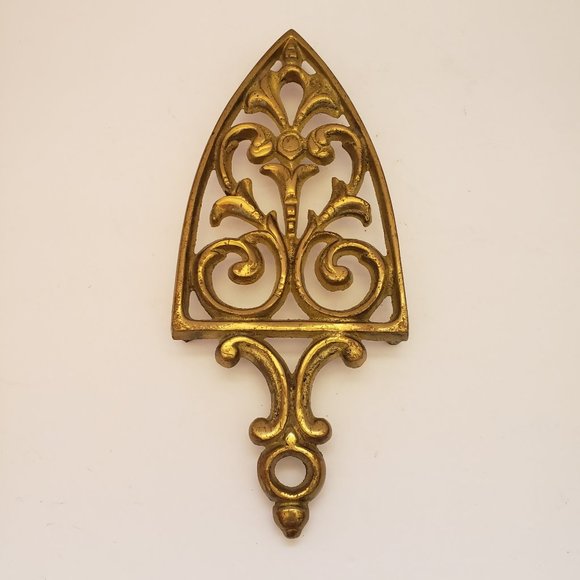 Vintage Gold Brass Kitchen Trivet Riser - Picture 6 of 9